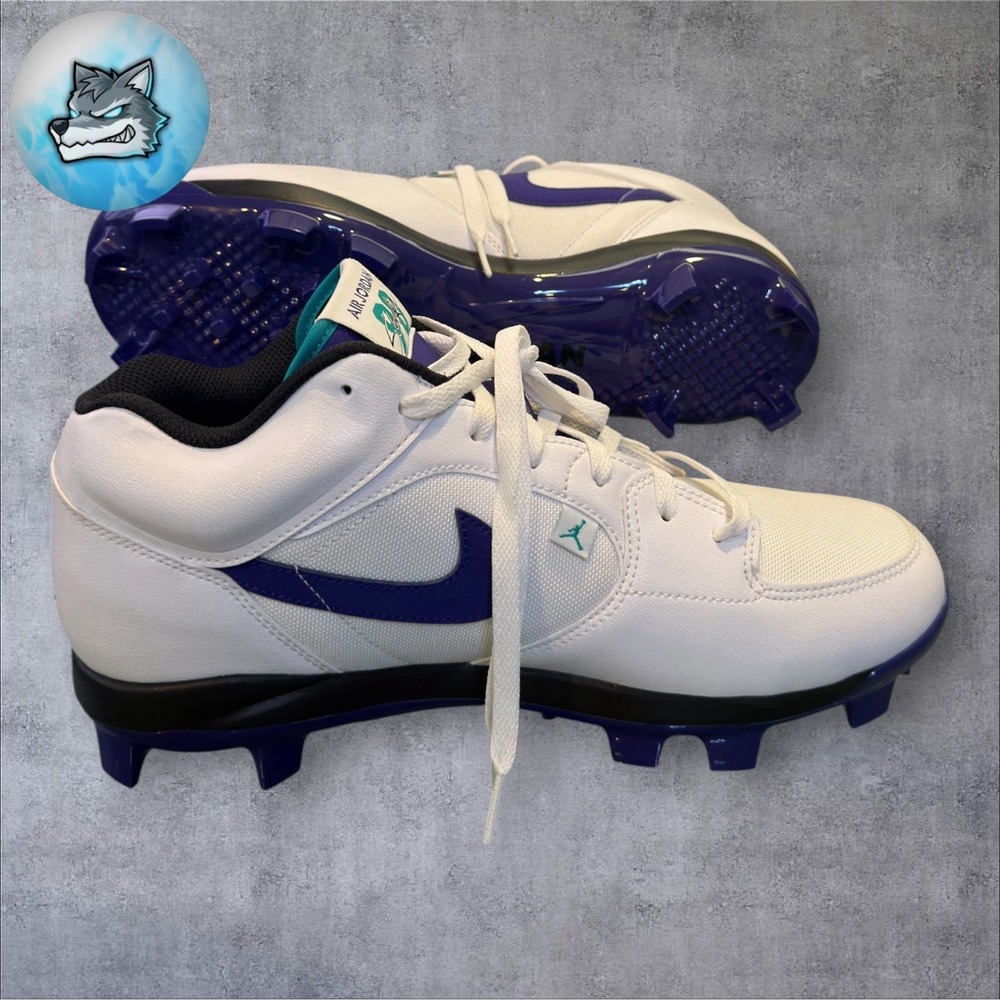 Men's Nike Air Jordan Stadium 90 Low Baseball Cleat Grape HQ0211-105 Size 12 - Picture 4 of 5